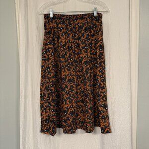 Vintage‎ 90s California Connections Pull On Smocked Waist Size Medium Midi Skirt